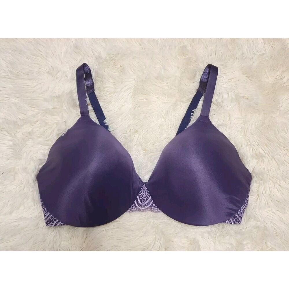 Bali Bra Concealer Petals 36DD Underwire Lightly Lined Style 3425 Purple Lace